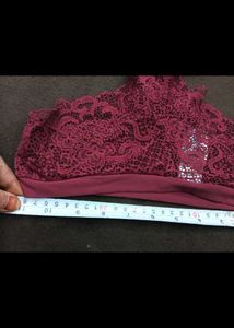 Maroon Lace Thong Panty 💚