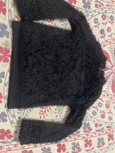Cozy Black Faux Fur top Sweater