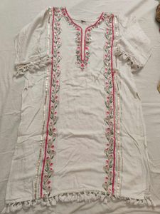 Embroidered Kurta with Tassels
