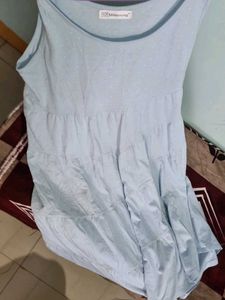 Blue Tiered Sleeveless Dress