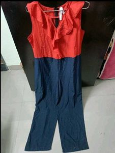 Chic Red &amp; Navy Jumpsuit