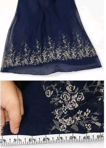 Elegant Navy Floral Dupatta/Material