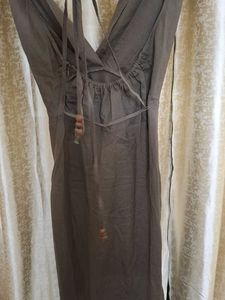 Elegant Brown Halter Neck Dress