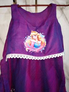 Purple Princess Dress with Aurora Print