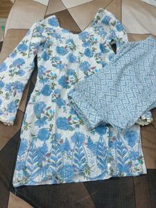 Blue Floral Kurta Set