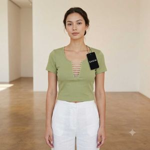 Shein Green Cutout Detail Crop Top