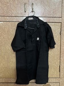 Pure Linen Black Kurta For Boys