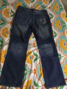 Men's Blue Distressed Denim Jeans