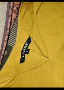 Yellow top short harpa with Printed Skirt Set