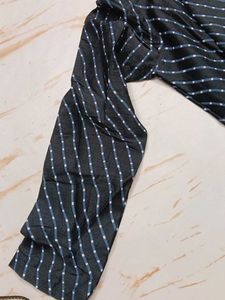 bust 34 Elegant Black Striped Gown