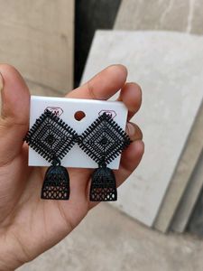 Black Jhumka Earrings