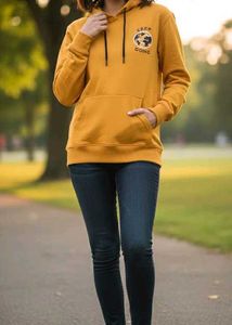 Yellow Graphic Print Hoodie