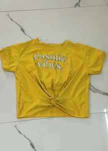 Yellow Cosmic Vibes Twist Tee