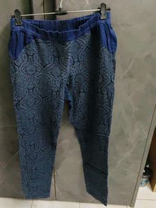 Stylish Blue Patterned Pants