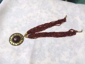 Vintage Beaded Medallion Necklace