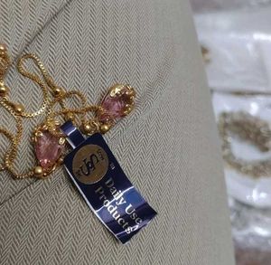 Delicate Pink Gemstone Pendant Necklace