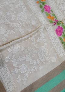 Kora Silk Saree With Heavy Embroidery Blouse