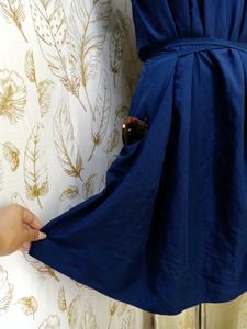 Elegant Navy Blue Halter Dress
