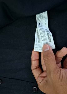 ZARA MEN  black manderin neck linen Shirt