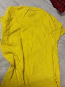 Bright Yellow Zara Textured T-Shirt