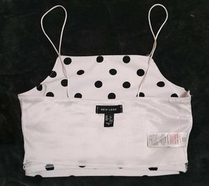 New Look White Polka Dot Camisole Top