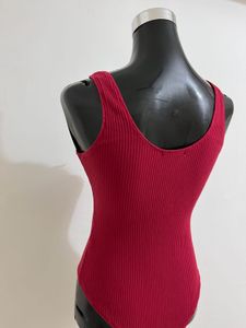 Red Sleeveless Bodysuit
