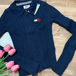 Tommy Jeans Ribbed Zip-Up Sweater