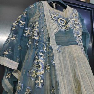 khadi silk suit Set with Dupatta xl
