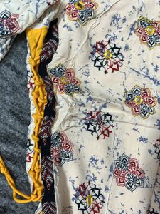 Double Layered Yellow White Kurta