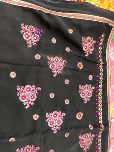 price dropped New Saree With Embroydary Mirror Wor