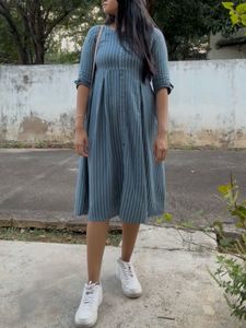 Striped Midi Shirt Dress