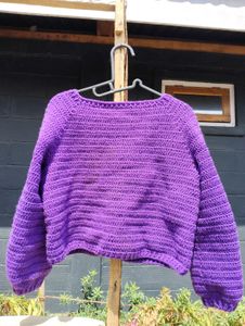 Handmade Purple Crochet Cardigan