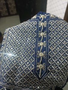Stylish Blue Cotton Kurta Set with Dupatta