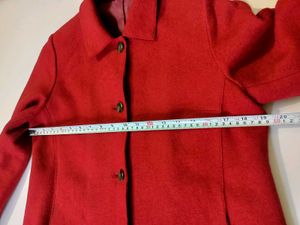 Premium Chic Red Textured Jacket Women Blazer