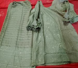 Sage Green Sequin Salwar Kameez