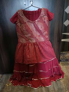 Elegant Red Sequined Lehenga Choli