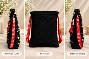 Embellished Black Clutch Bag