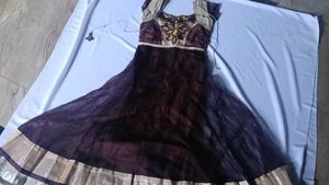 brown rich embroidery gown