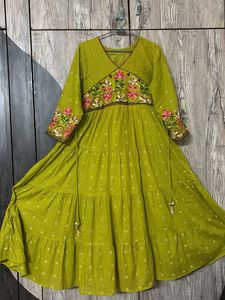 Embroidered Tiered Kurta cum dress