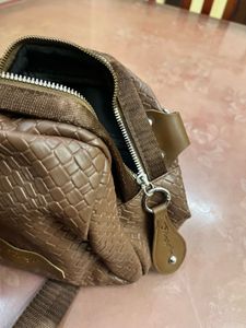 Stylish Brown Woven Crossbody Bag