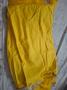 Vibrant Yellow Saree with Embellished Border