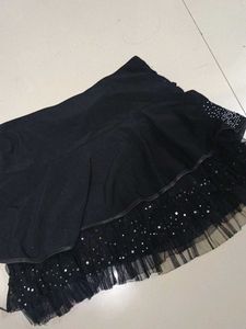 Black Layered Mini Skirt