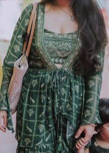 Elegant Green Kurta Set with Sharara Pants
