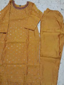 Embroidered Kurta Mustard