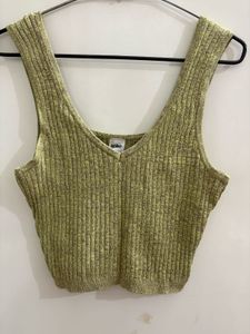 Chic Ribbed Knit Cropped Tank Top