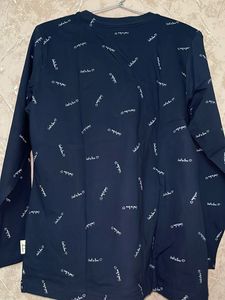 Comfortable Navy Blue Printed Long Sleeve Top