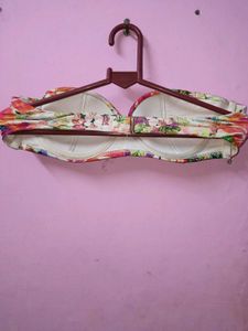 Floral Strapless Bikini Top