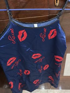Silky Slip Dress - Kiss Print