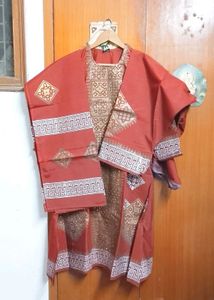 fancy Rust Kurta salwar Set & Intricate Gold Pr