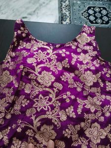 Designer Purple Brocade dress